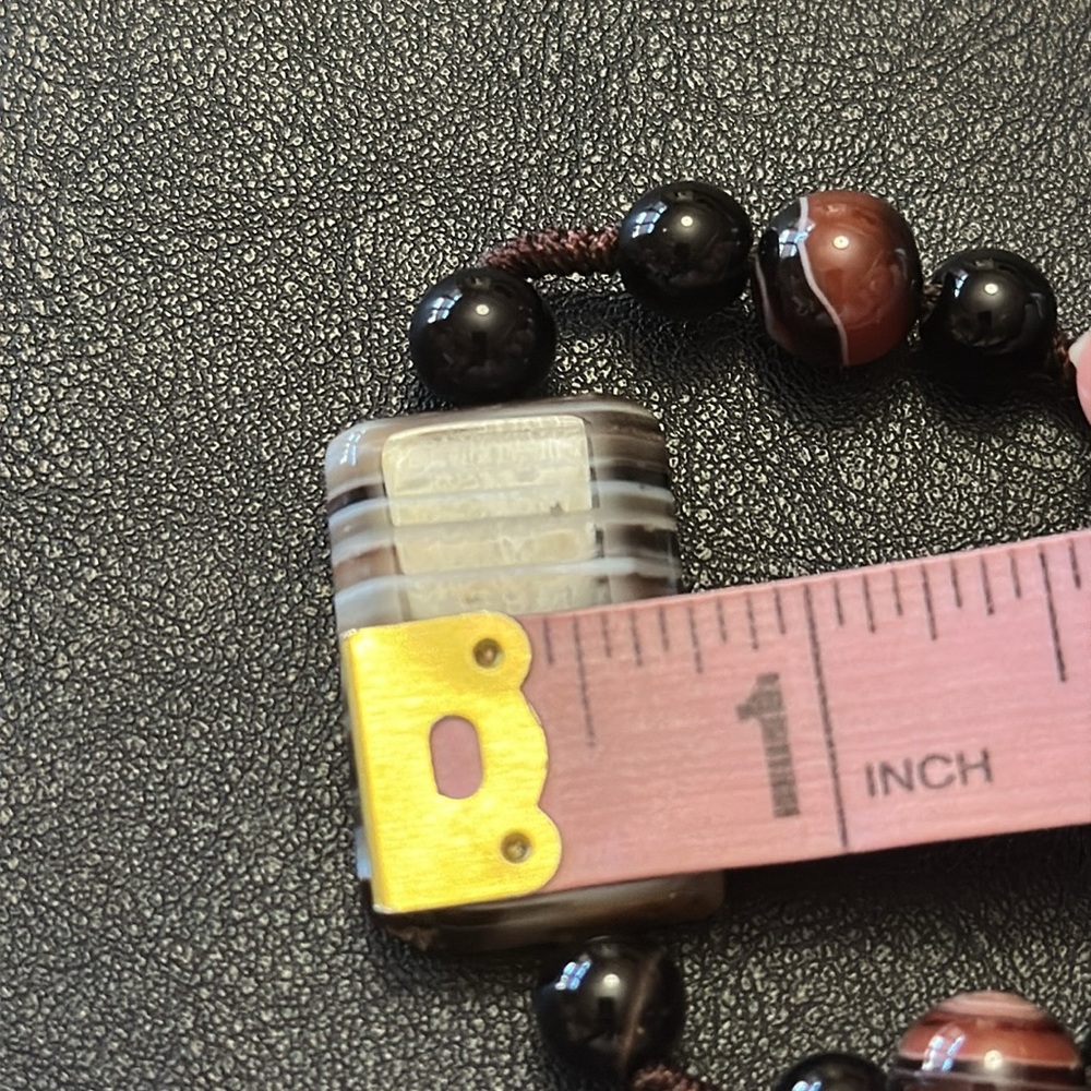 Beautiful Striped Agate Natural Stone Adjustable Friendship Bracelet - Picture 13 of 14